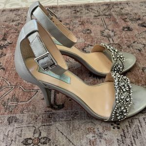Betsey Johnson Blue collection Gina Silver heels